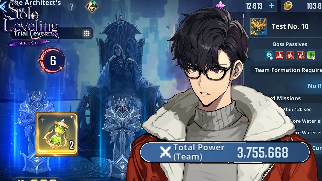 Solo Leveling Arise : The Architect's Test No.10 Trials Lv.6 SJW《 TP Gap 300k+ 》