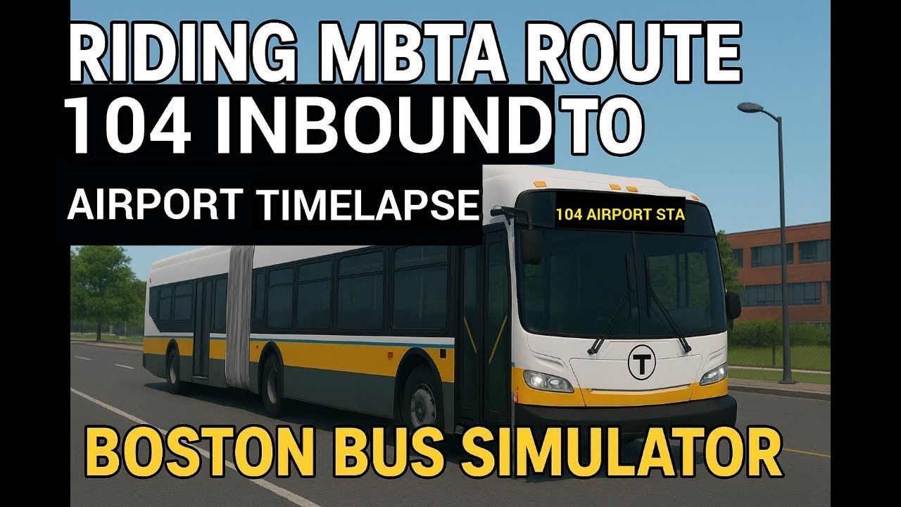 Поездка на автобусе MBTA маршрута 104 в направлении аэропорта (видео в ускоренном режиме) | Bosto...