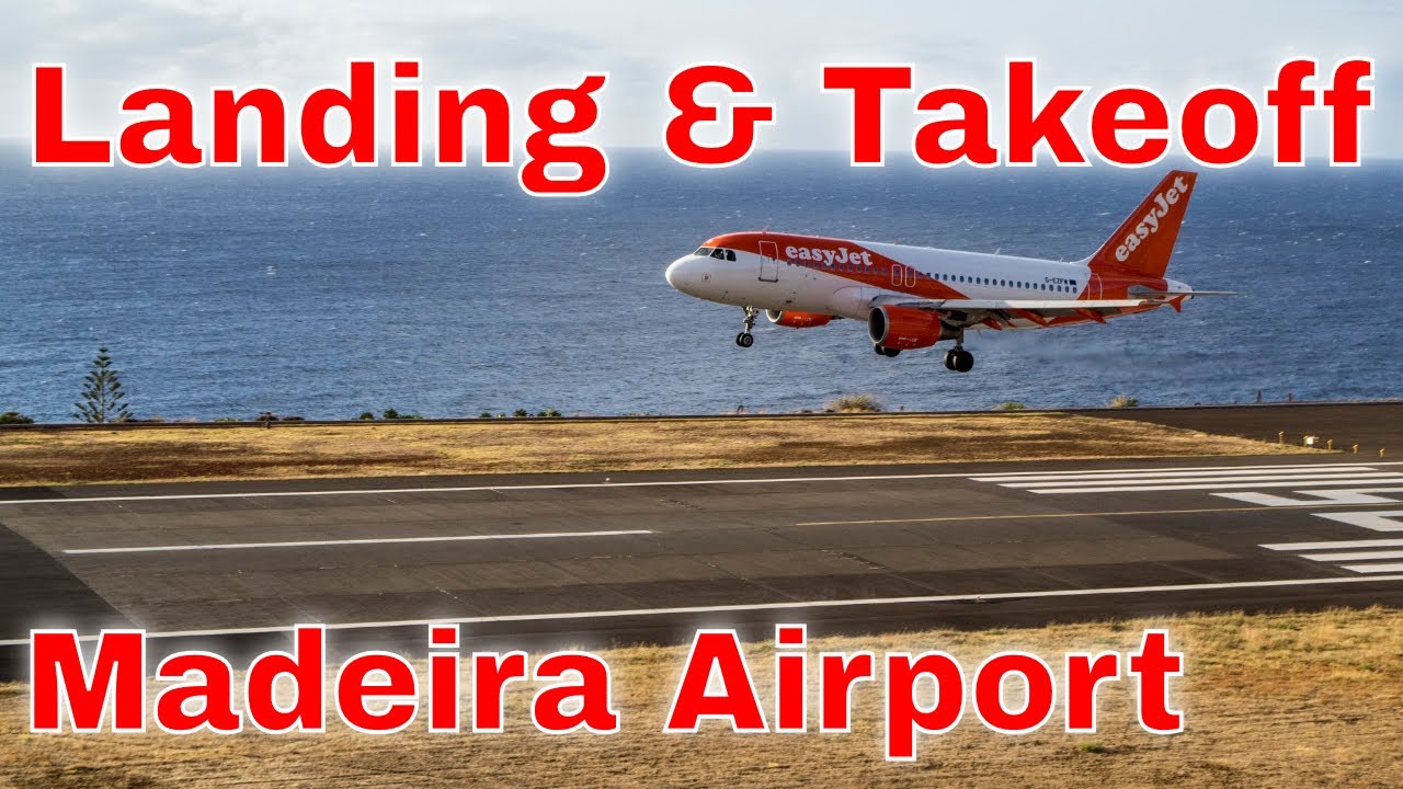 Airplane Landing and Takeoff Madeira Airport