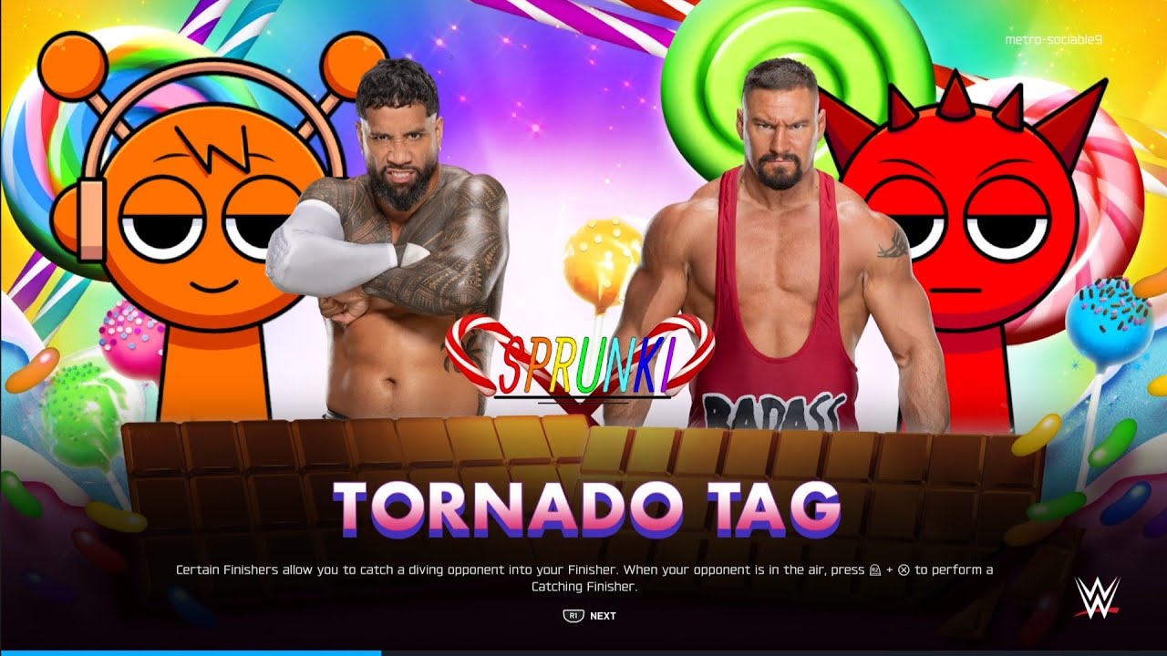 Oren y Jey Uso vs Bron Brankker y Raddy WWE2K25 Sprunki