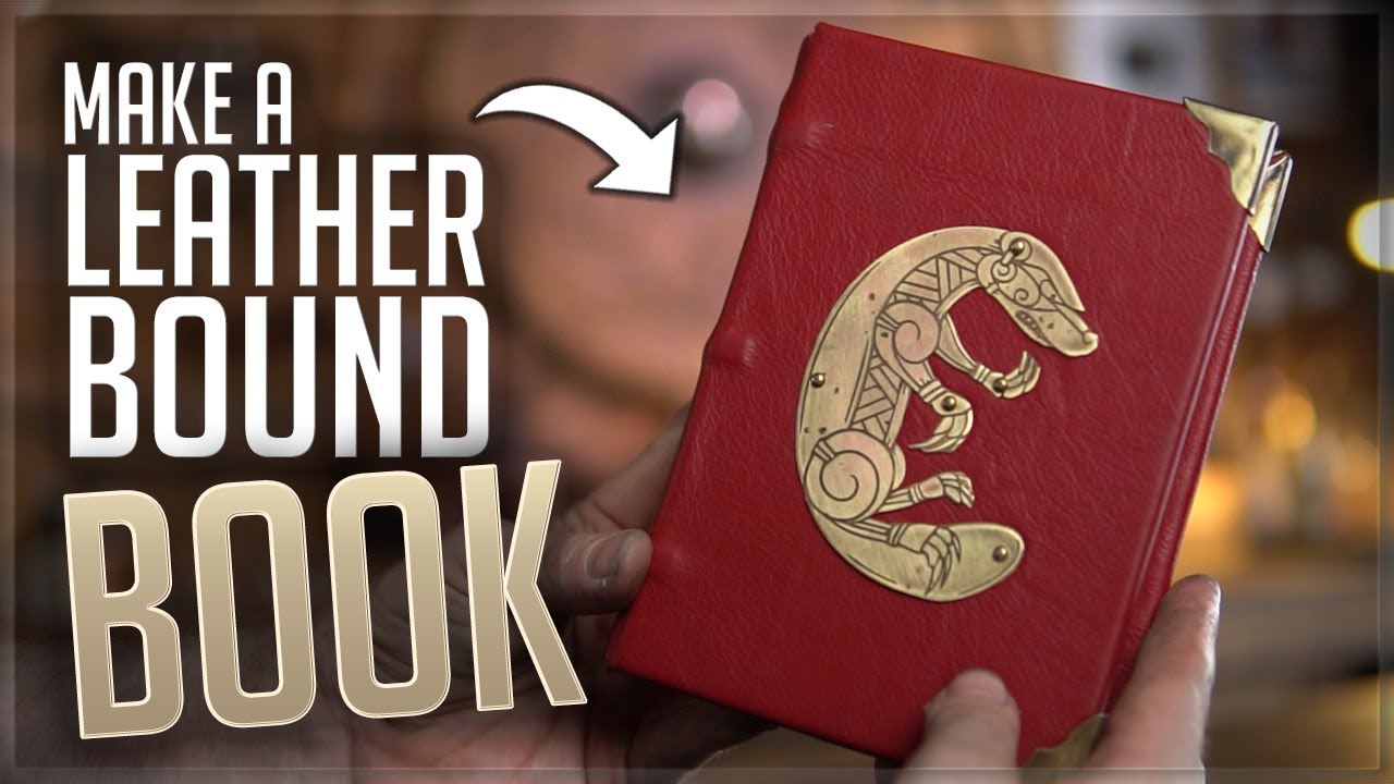 Making a LEATHER BOOK with ETCHED Brass Bookbinding