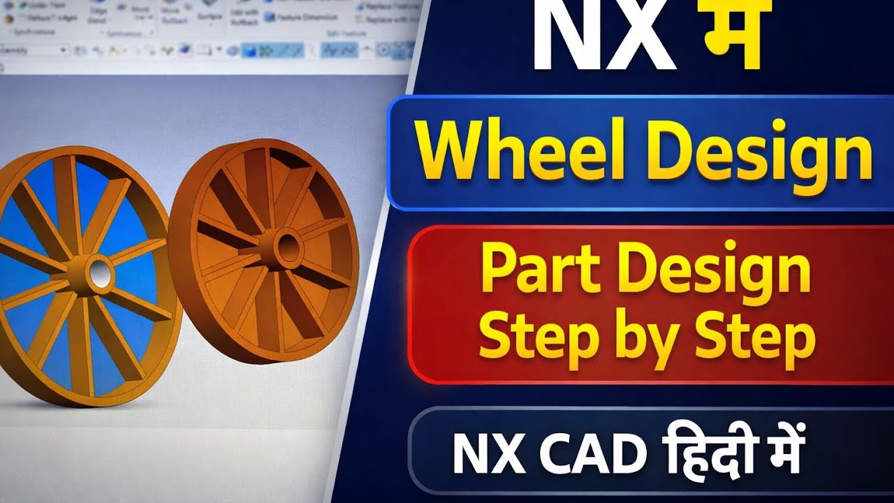 Wheel Part Design Complete Process  NX CAD Tutorial | (Beginner to Advance)