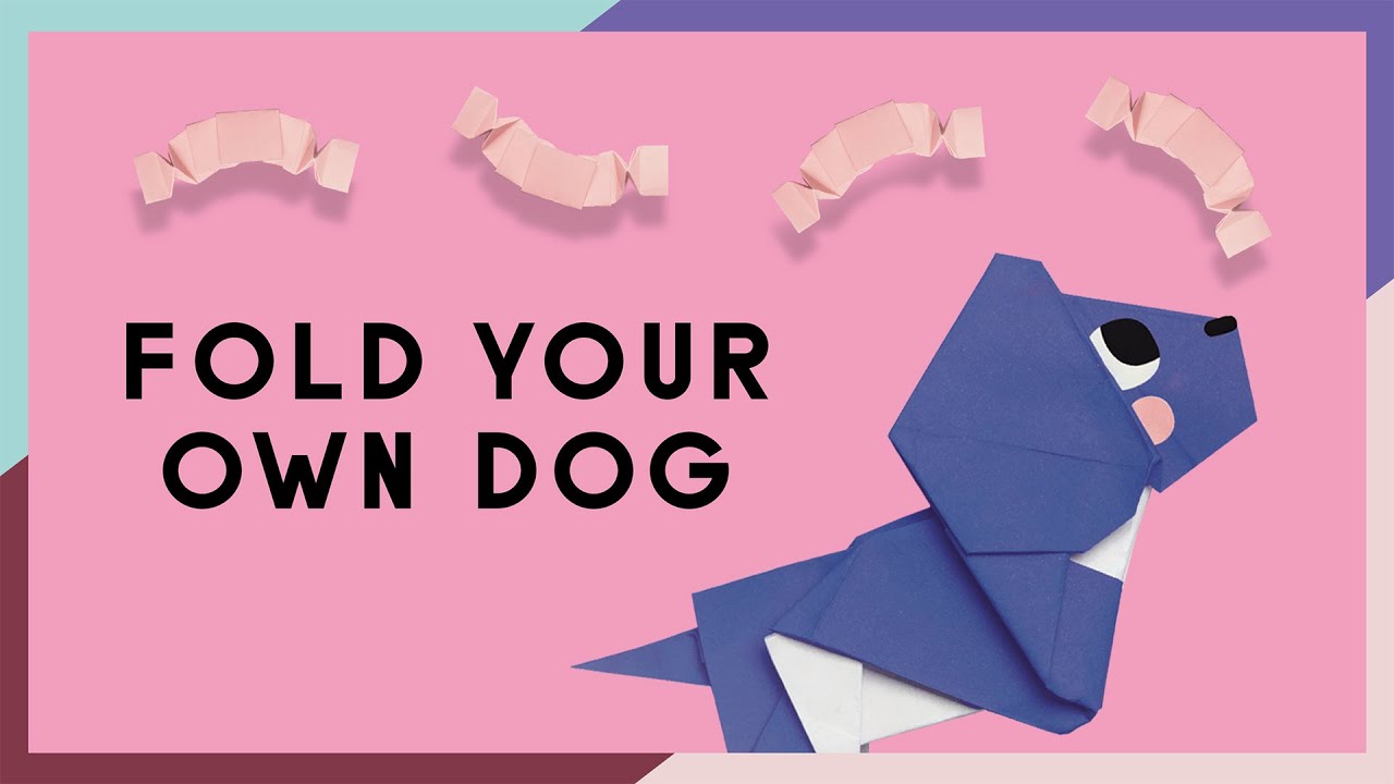 Fold your own origami dog and sausage