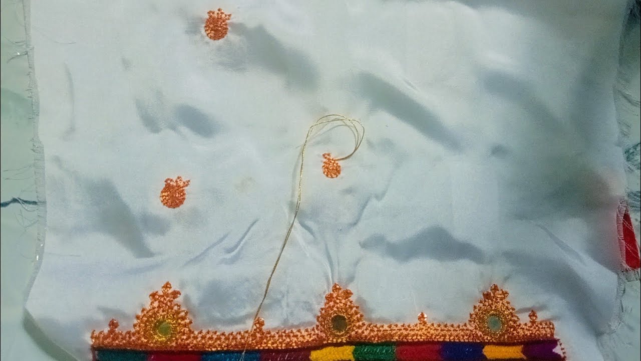 Very easy embroidery design |handmade embroidered work ||Sindhi mukka work
