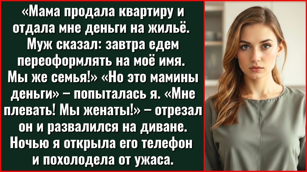 «Мама Продала Свою Квартиру И Отдала Мне Все Деньги. Через Две Недели Муж Небрежно Бросил –...