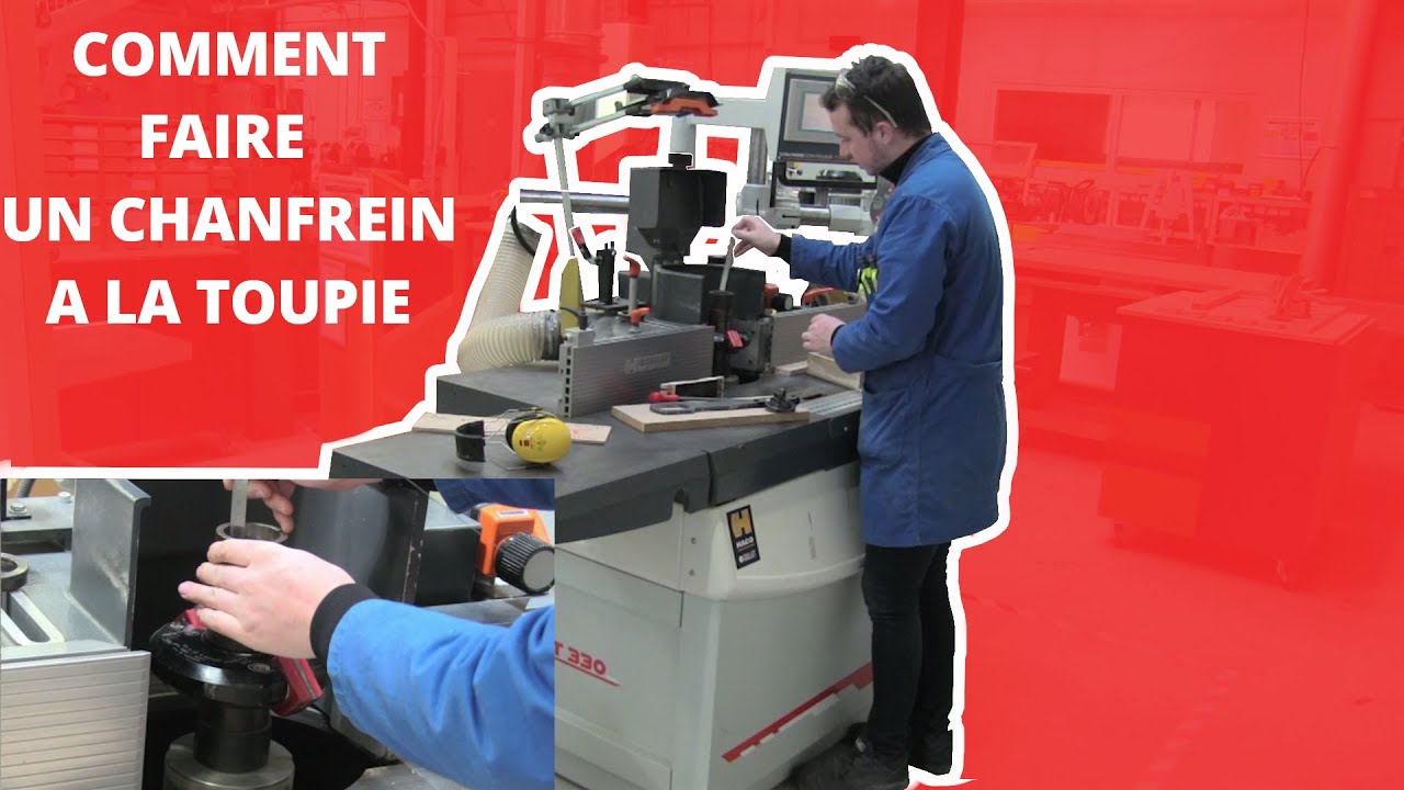 comment faire un chanfrein avec une toupie en toute sécurité. Tuto utilisation  d'une toupie