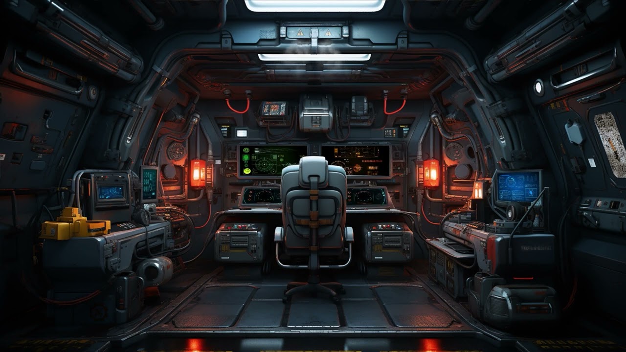 Spaceship Odata 4 Engineering Deck. Sci-Fi Ambiance for Sleep, Study, Relaxation