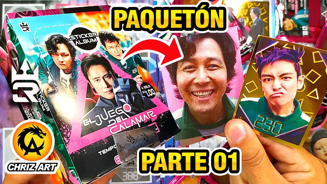 🦑💀 PAQUETÓN DEL JUEGO DEL CALAMAR SQUID GAME T1 T2 - UNBOXING 3 REYES  | CHRIZ ART