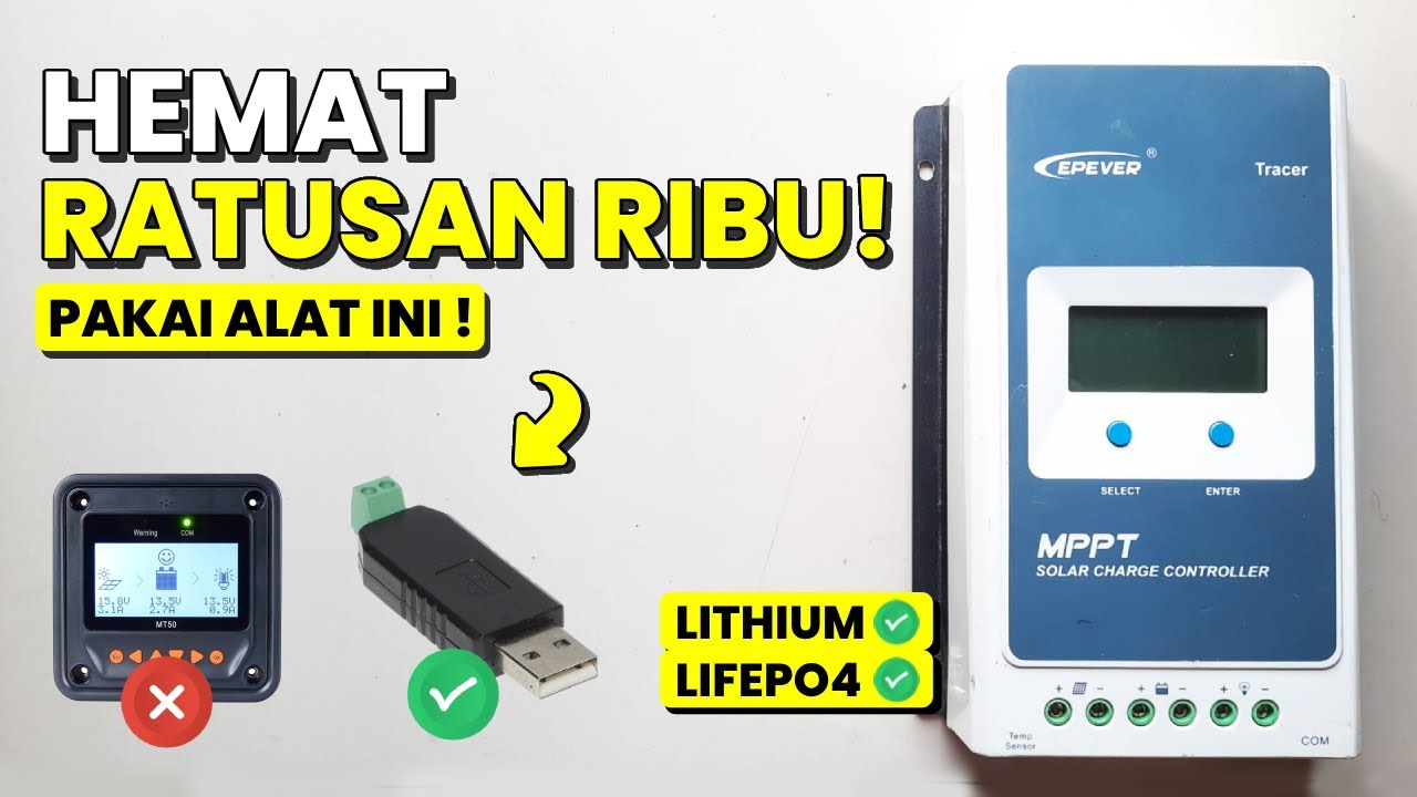CARA SETTING MPPT EPEVER BATERAI LITHIUM / LIFEPO4 TANPA MT-50 / EBOX WIFI