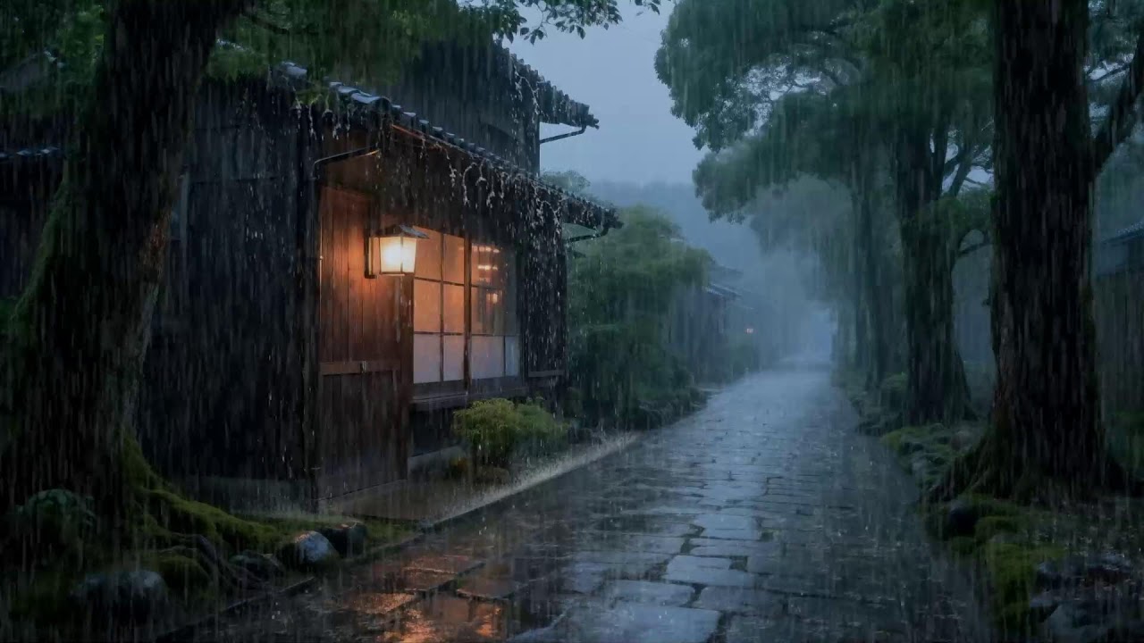 Body feels tired – Steady rain ambience – Rain on house exterior – Full relaxation 😌🌙