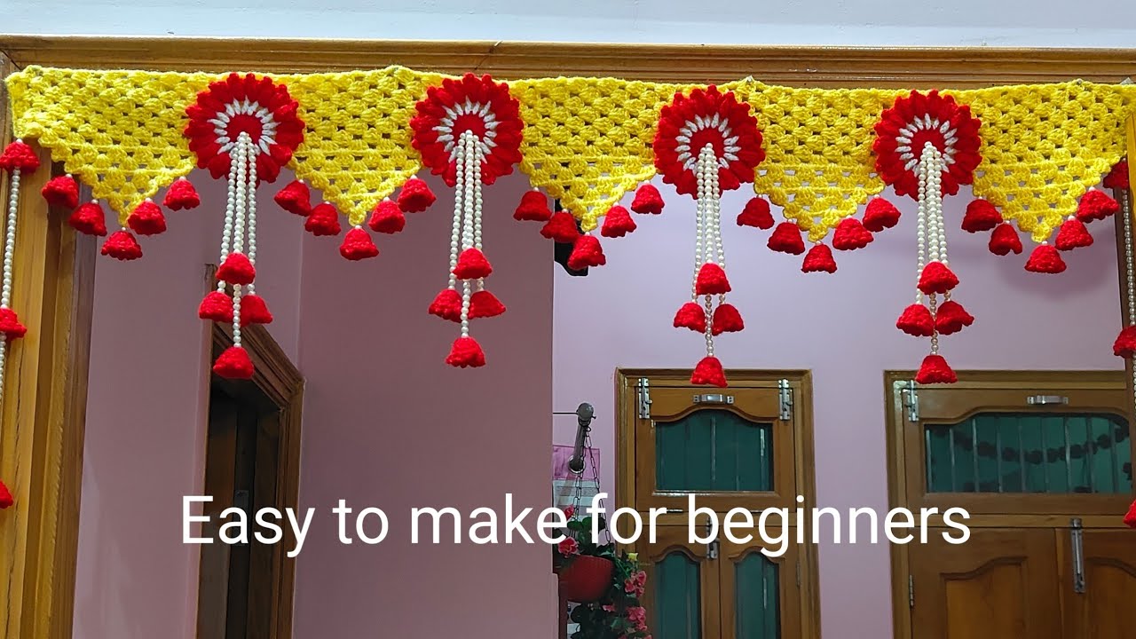 Crochet Toran Tutorial 🥰 New Design 💫Bell Flowers Door Hanging Toran 💯 Handmade Toran/Bandhanwar