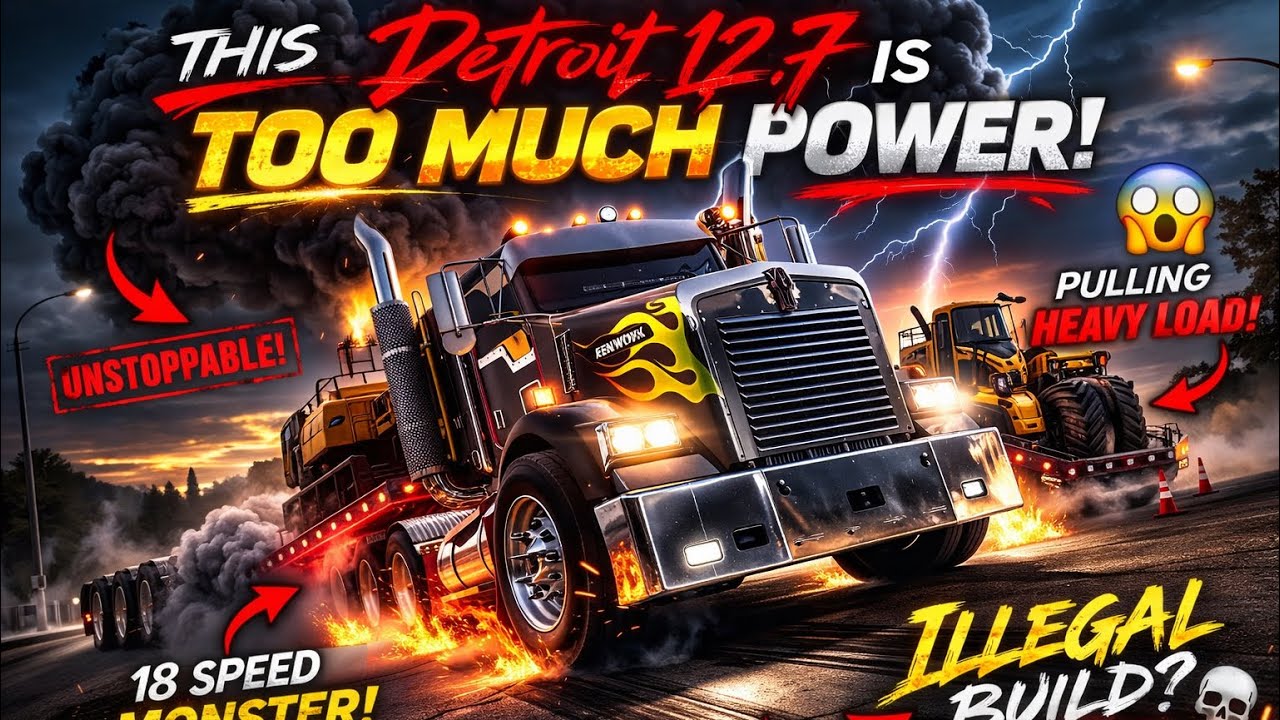 Detroit 12.7 SCREAMING 😈 Custom Kenworth + Front Loader Pull