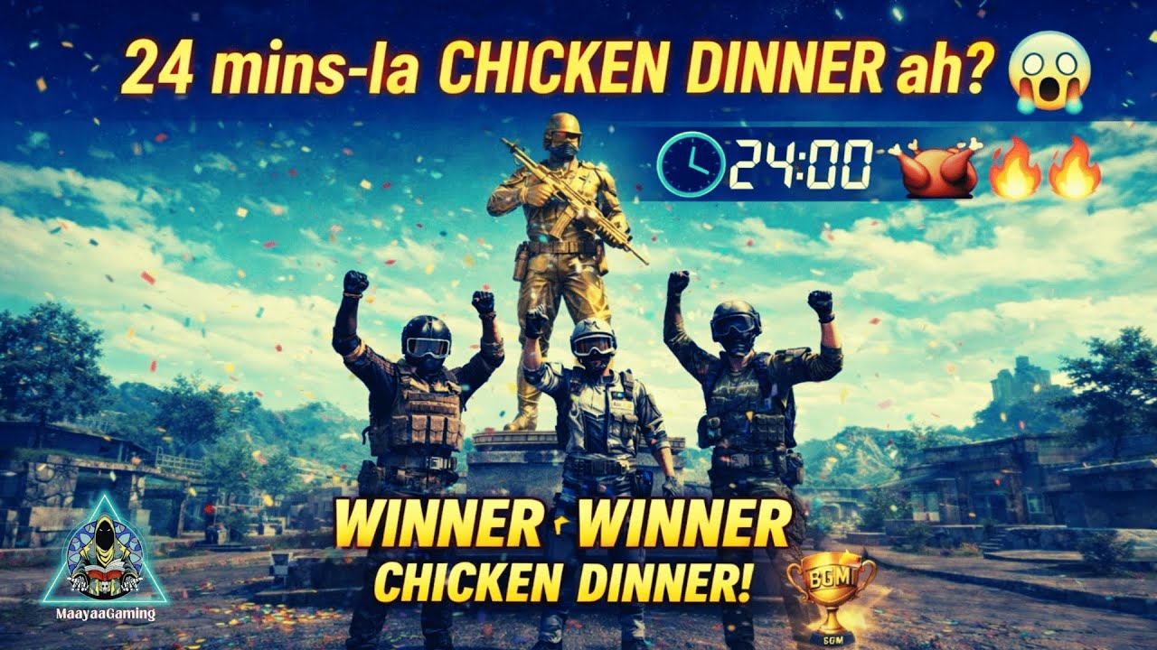 24 Minutes la 2nd Fastest Chicken Dinner 😱🍗 | BGMI Tamil Funny Gameplay | Maayaa Gaming