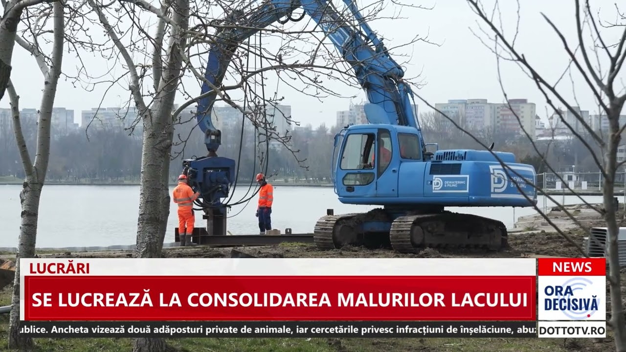Au demarat lucrările de reabilitare și consolidare a malurilor lacului Tăbăcărie