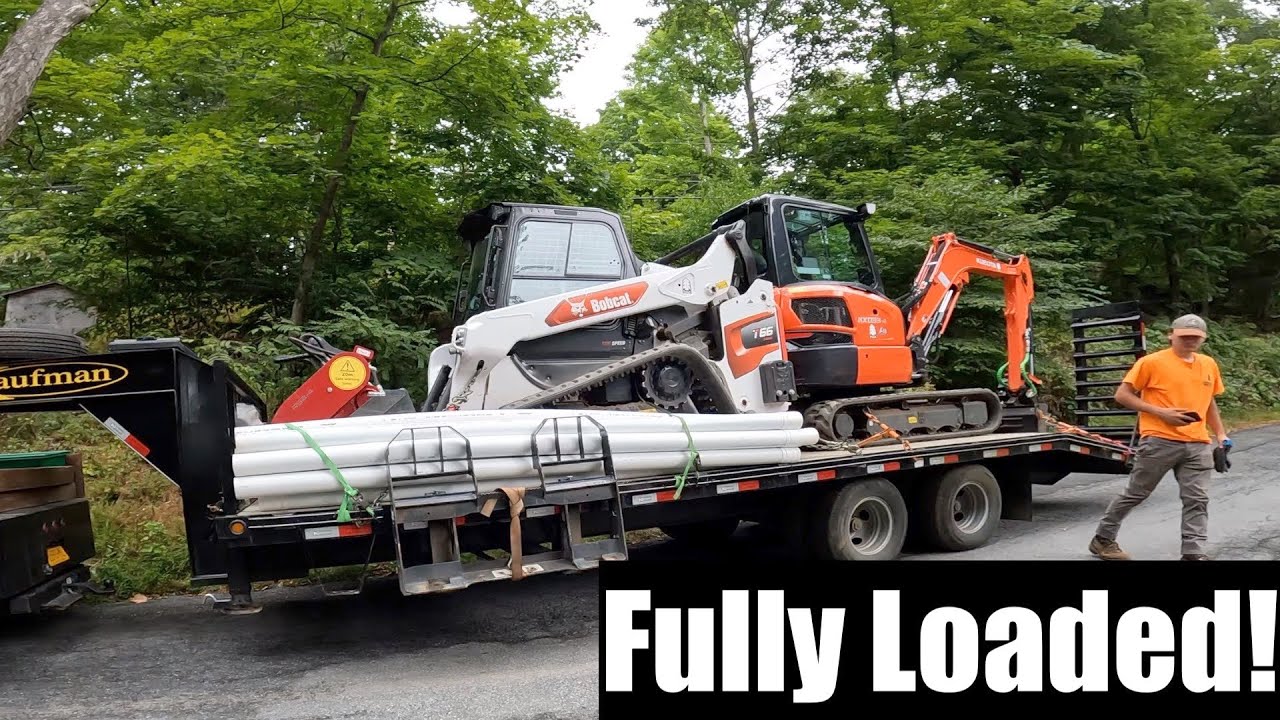 Kubota KX033 Gutter Drain Install in LEDGE! Steelwrist Tiltrotator using the Ripper! Part 1 of 3