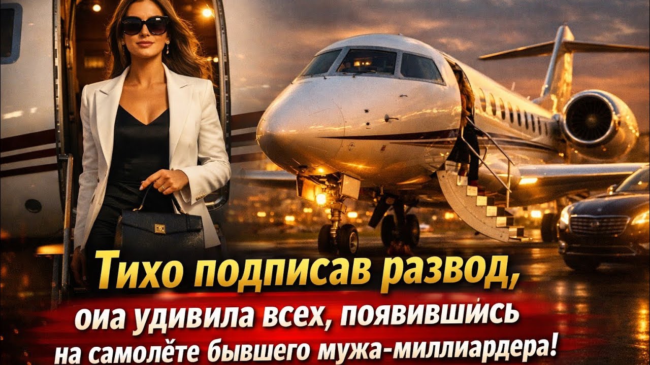 Тихо подписав развод, она удивила всех, появившись на самолёте бывшего мужа-миллиардера!
