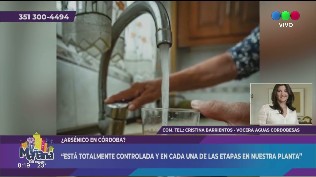 ARSÉNICO EN EL AGUA DE CÓRDOBA SON LAS MÁS AFECTADAS: CRISTINA BARRIENTOS -VOCERA AGUAS CRODOBESAS.