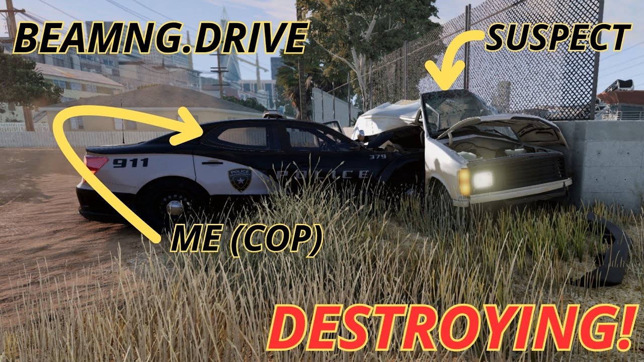 BeamNG.drive - Destroying Suspects As A Cop!