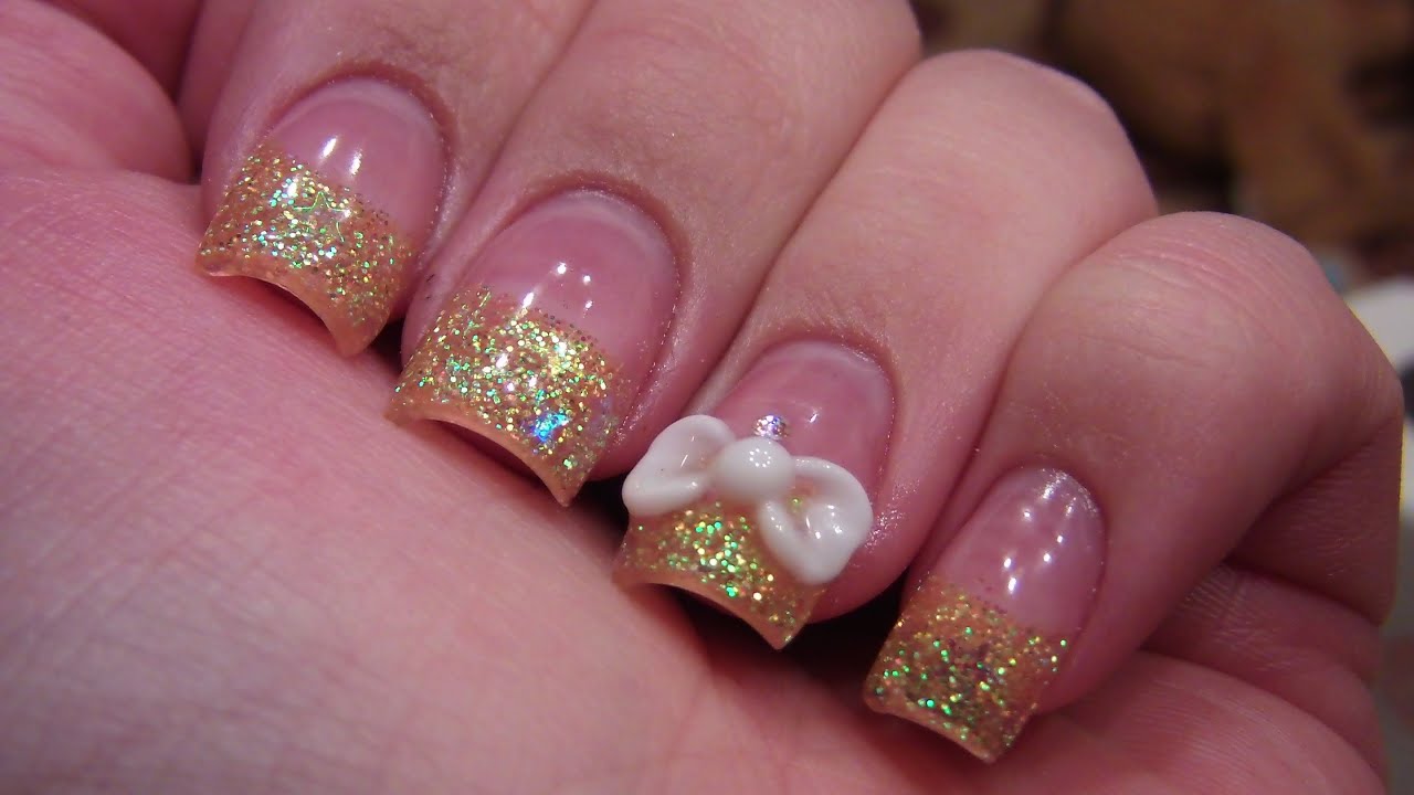 ★☆Acrylic nail tutorial - 3D bow☆★