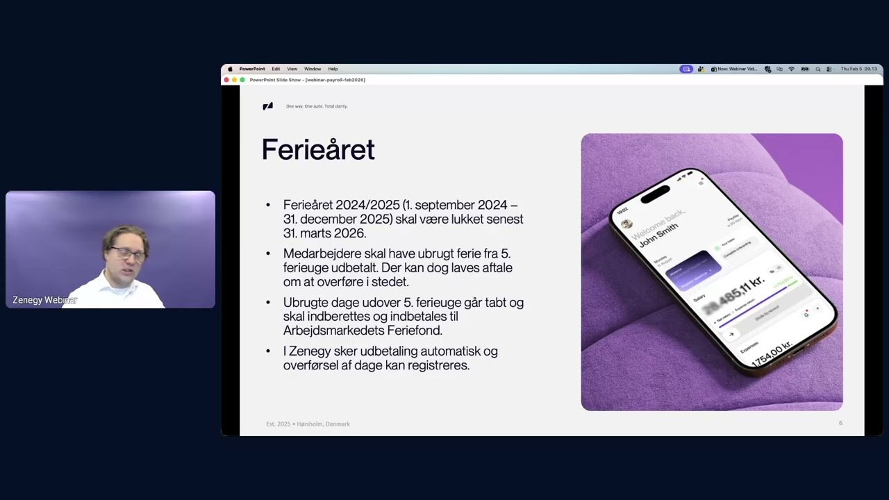Payroll Webinar februar 2026 - Afslutning af ferieåret med udbetaling af feriedage m.m.
