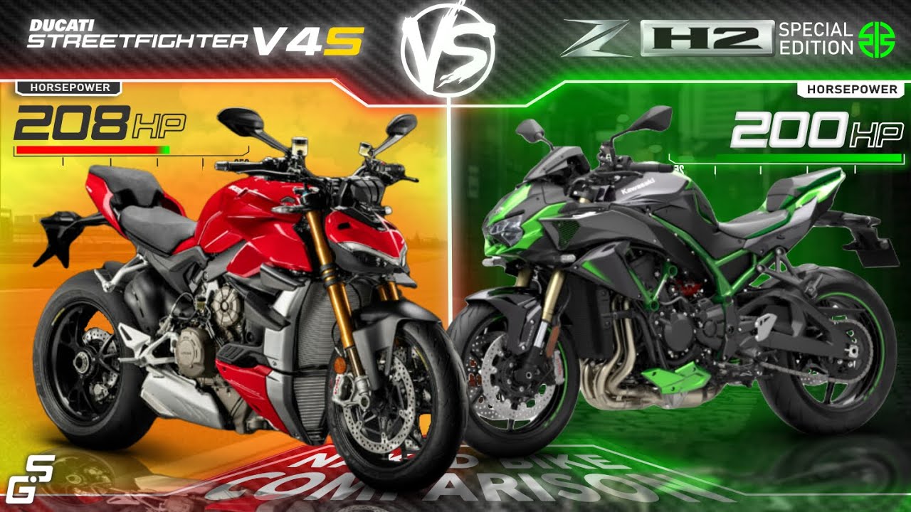 Ducati Streetfighter V4S vs Kawasaki ZH2 SE┃The Ultimate Supernaked Comparison