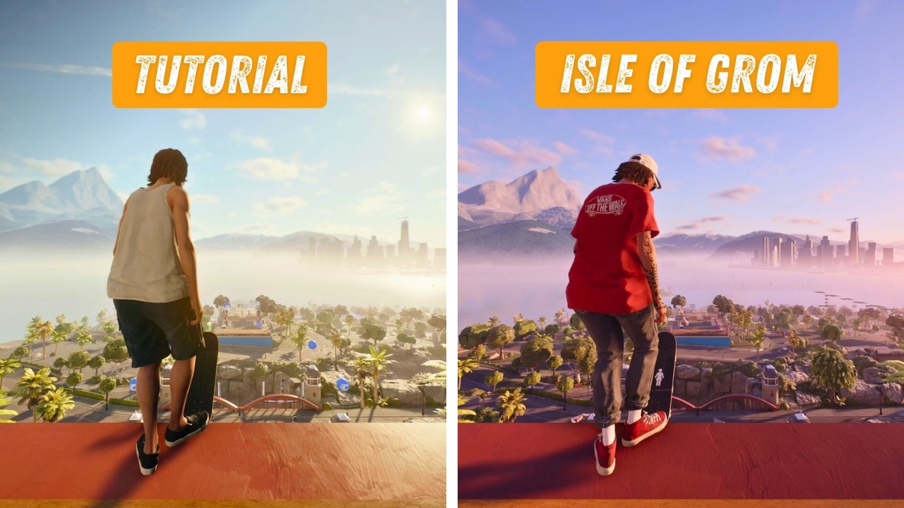 Tutorial Island vs. Isle of Grom - Skate. Season 3 Comparison