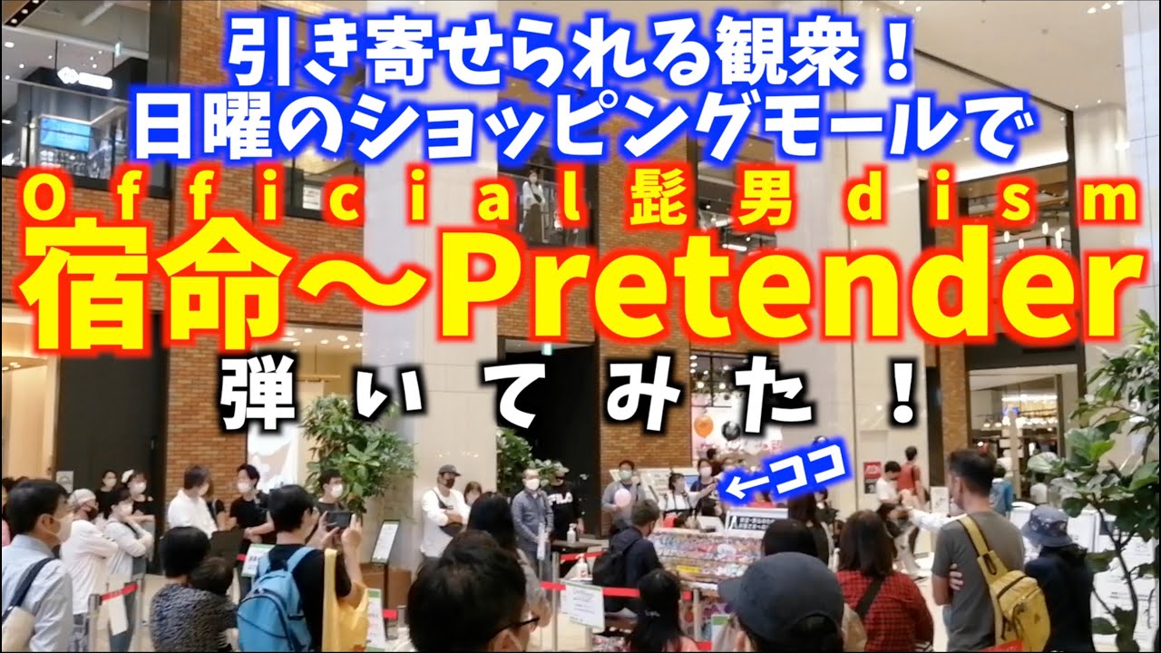 引き寄せられる観衆！日曜のショッピングモールで 宿命〜Pretender 弾いてみた！[有明ガーデン]