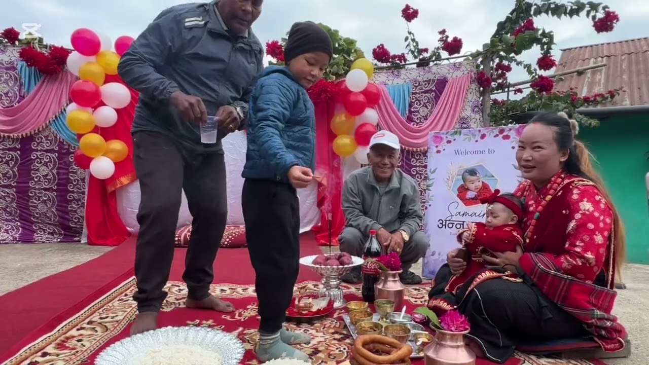 Rice fidding ceremony of our princess daughter ,, SAMAIRA 2082/9/10 दिम्रु नासा स्याङ्जा 