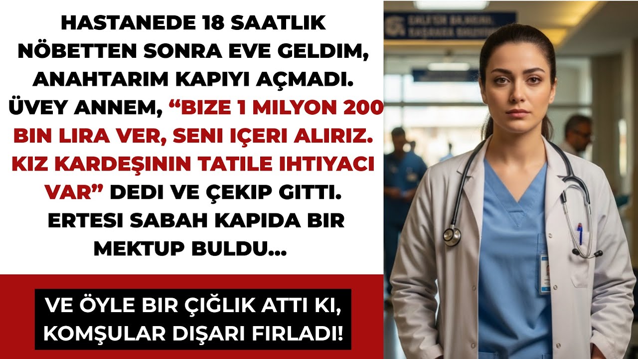 Hastanede 18 saatlik nöbetten sonra eve döndüm… Ama üvey annem kapının kilitlerini değiştirmişti!