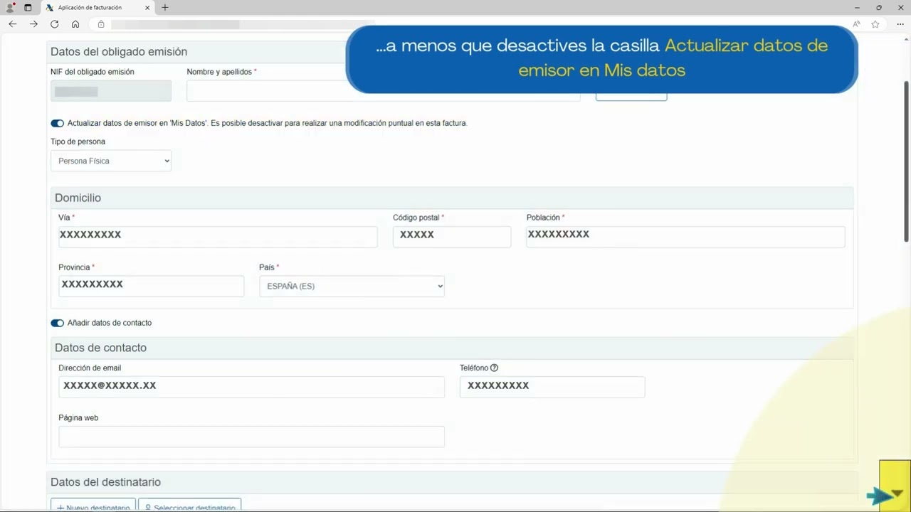 VERI*FACTU - Aplicación gratuita de facturación: alta de facturación