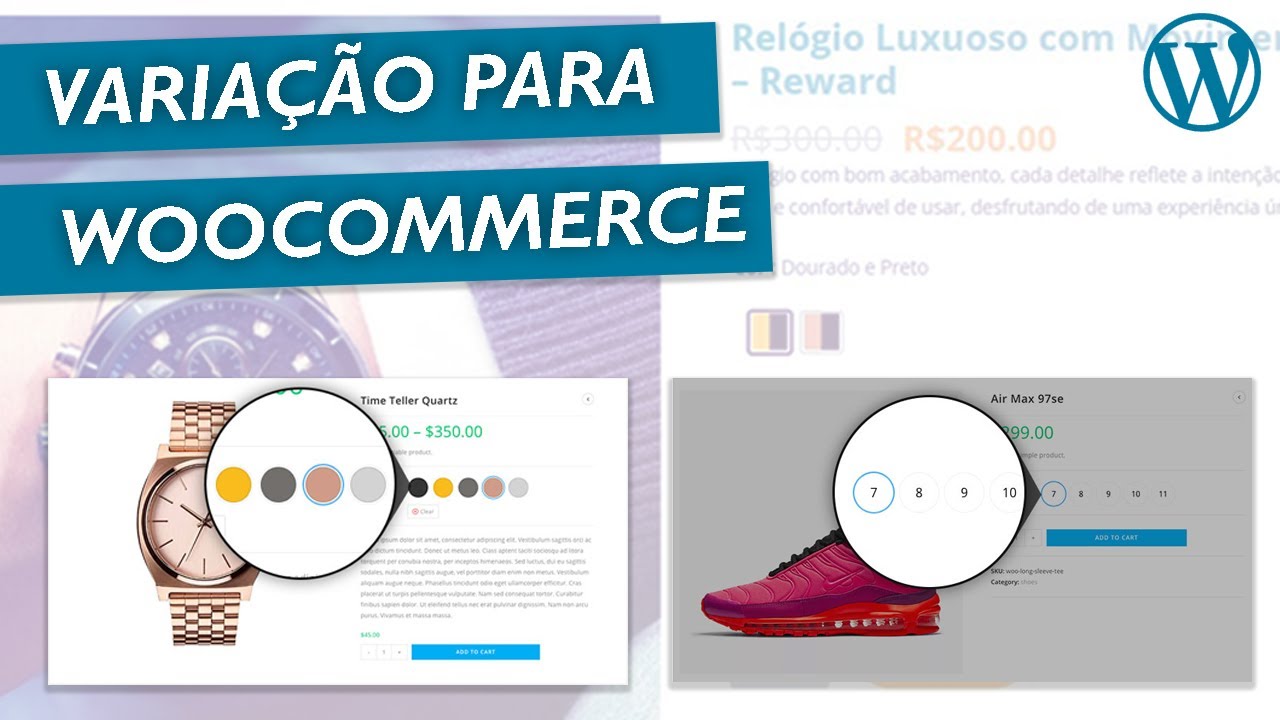 Exibir as cores da variação de produto no Woocommerce | Plugin grátis de Variações
