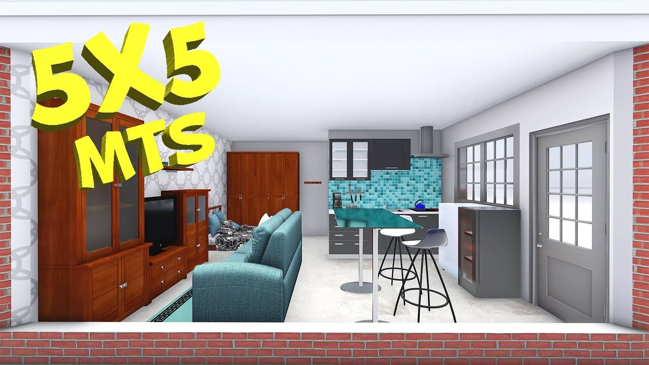 Plano de Monoambiente 5x5m / House 5x5