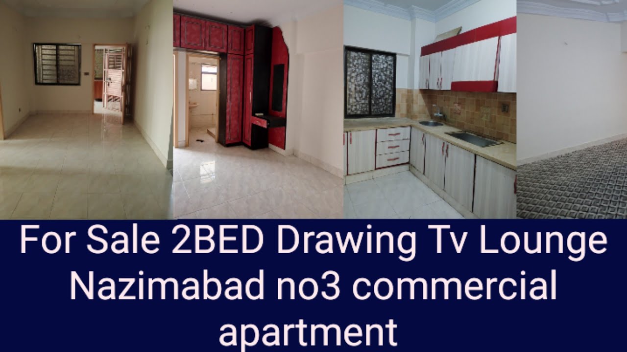 For Sale 2BED Drawing Tv Lounge Nazimabad no3 commercial apartment lift Apartment 8th floor #home