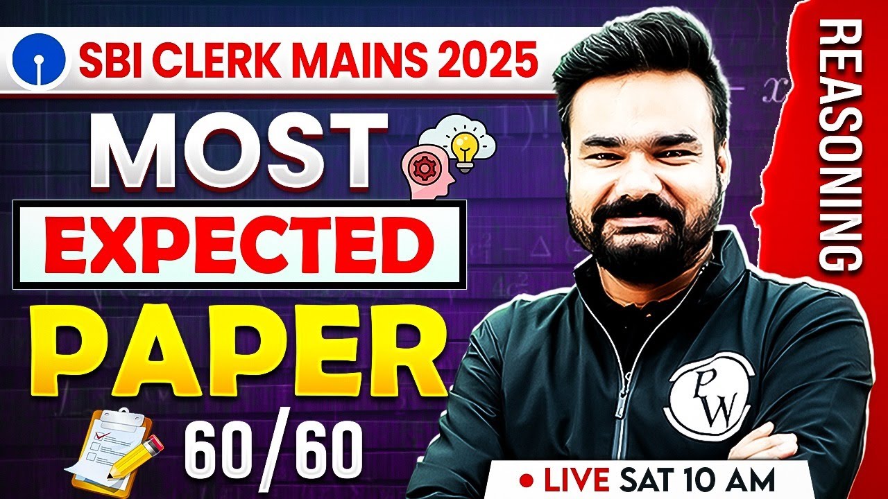 SBI Clerk Mains 2025 | SBI Clerk Mains Reasoning Most Expected Paper | by Arpit Sir