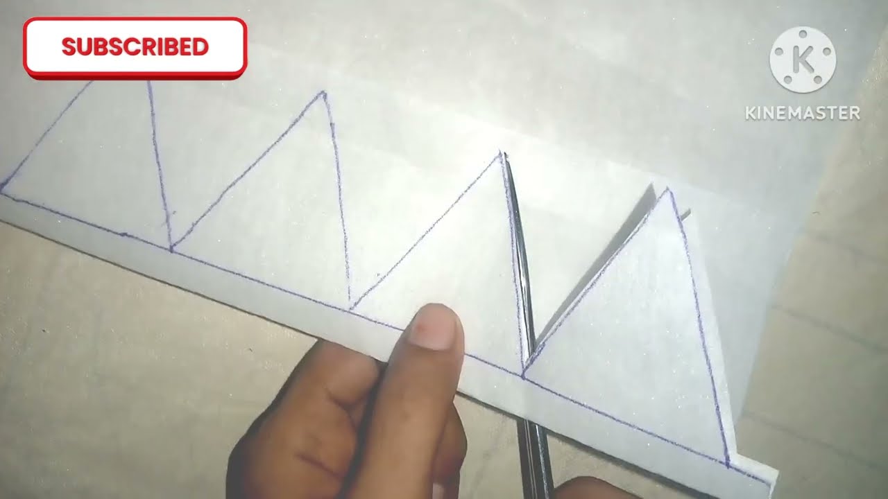 Make cutwork design in an easy way/triangle cutwork design/cutting/1 Sep 2023