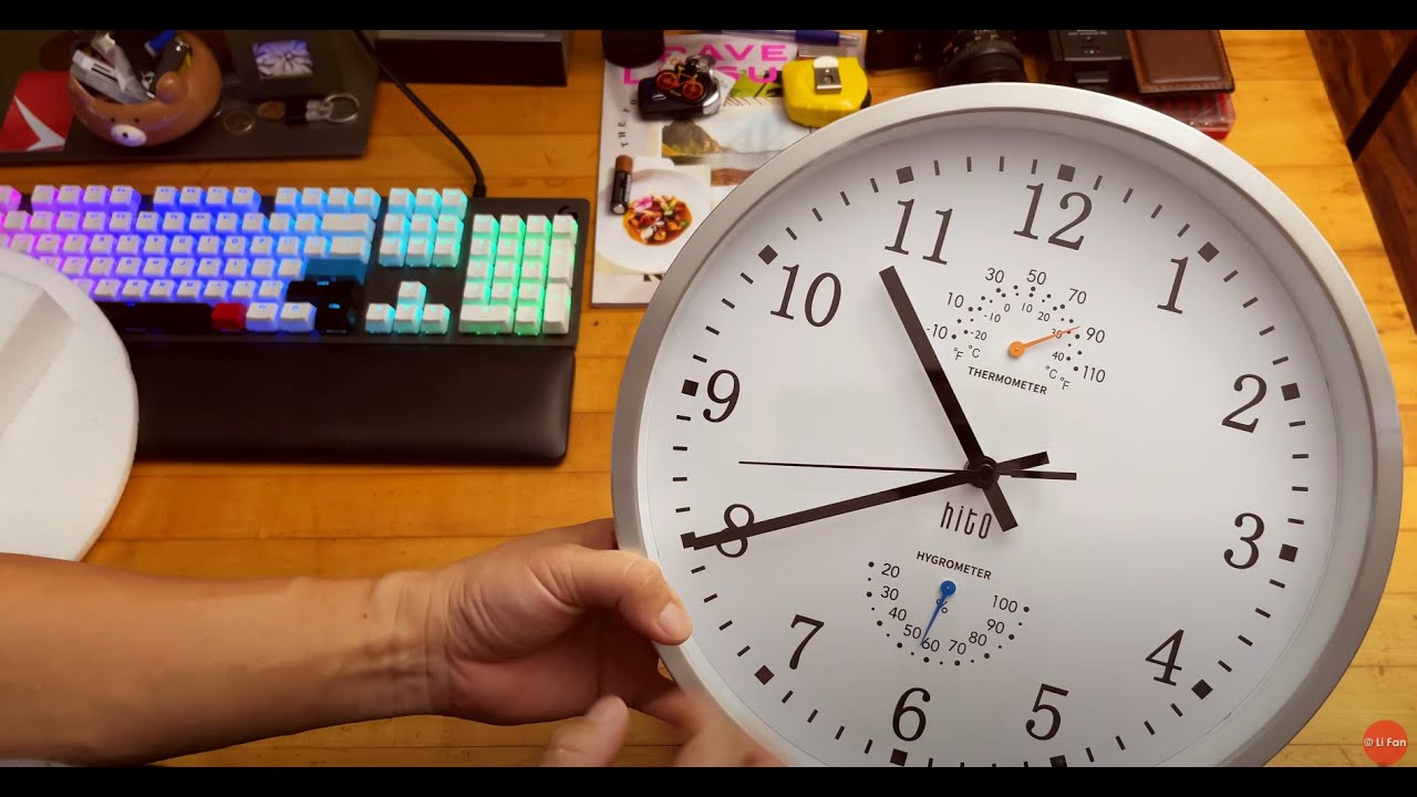 Hito Non-Ticking Wall Clock w/Temperature and Humidity Review: Best $9 Silent Wall Clock.
