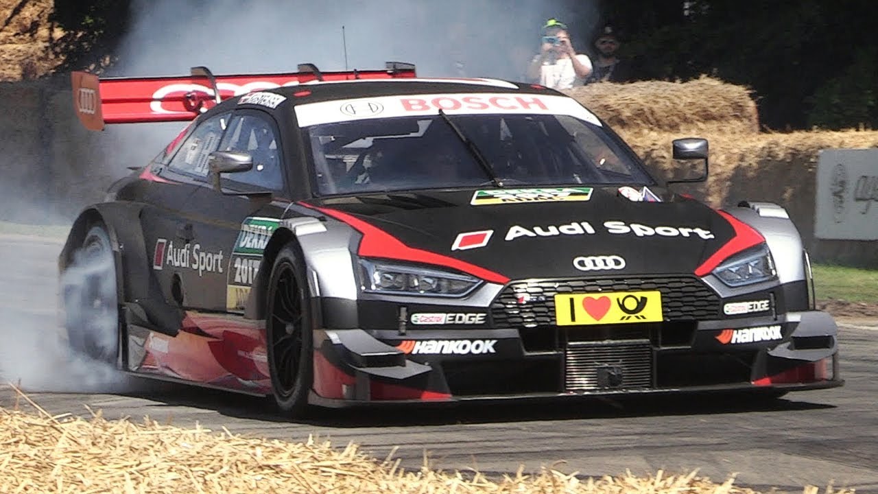 Audi RS5 DTM 2017 Sound - Accelerations & Burnouts!