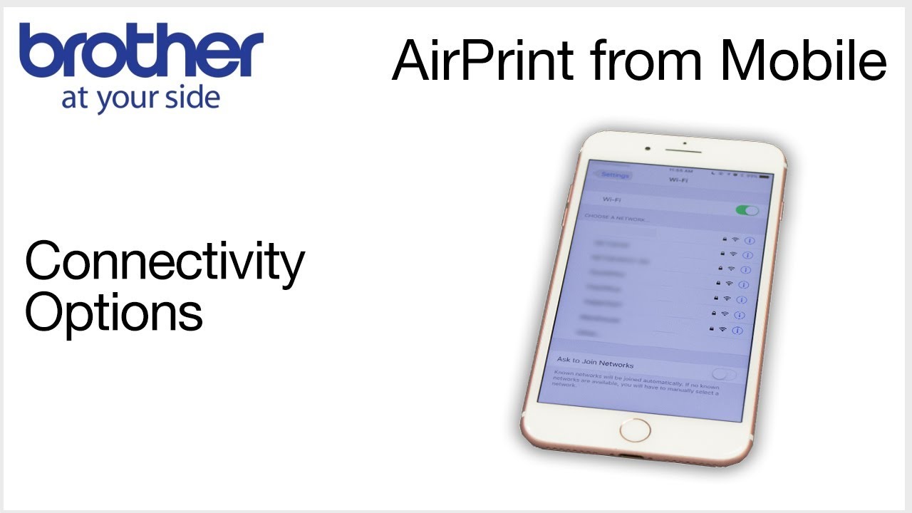 Мобильная печать AirPrint на принтере Brother