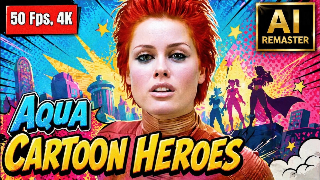 ► 【4K, 50 fps】Aqua - Cartoon Heroes (Official Music Video) - 【AI Restoration Remastered】