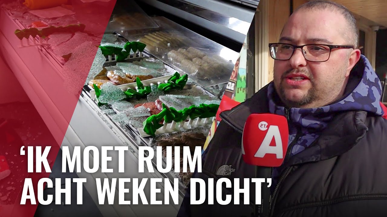 Avondwinkel in puin door plofkraak