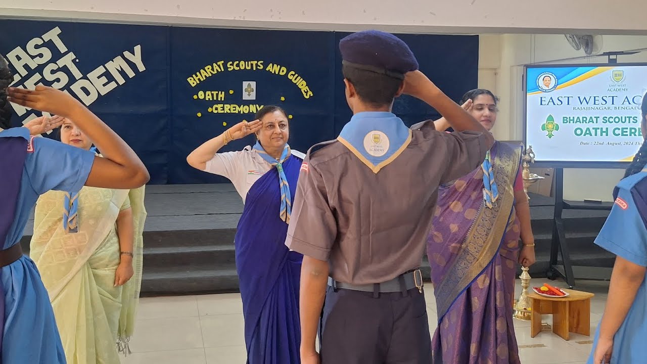 The Bharat Scouts and Guides Oath Ceremony 2024-25 @ East West Academy, Rajajinagar