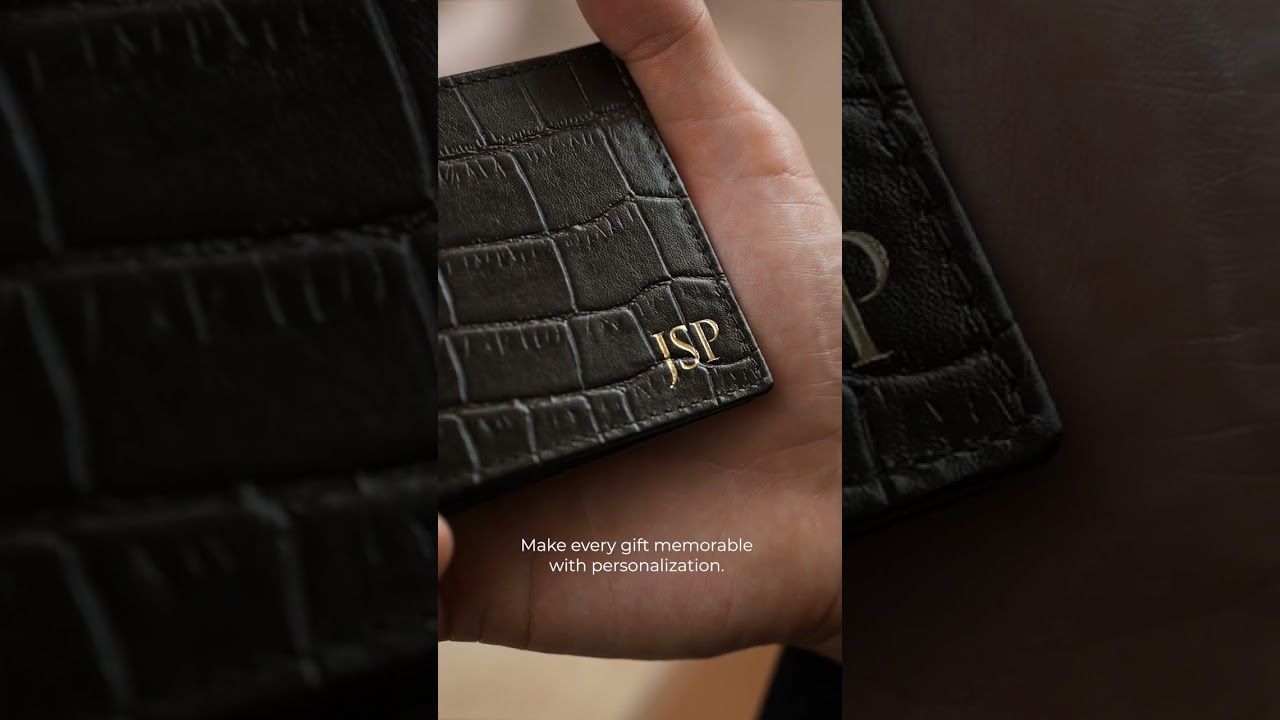 Customized Name Leather Wallets - Gold Foil (Hot Stamping) #shorts #youtubeshorts #wallet