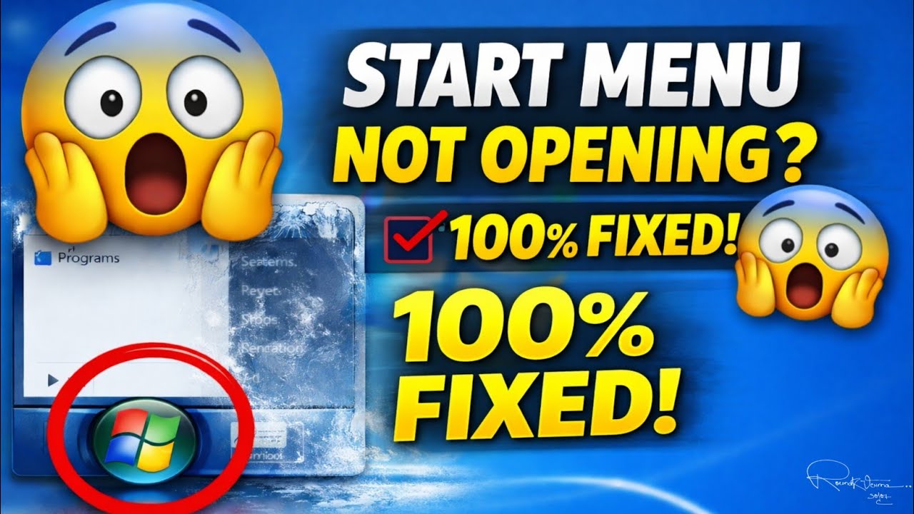 Windows 7 Start Menu Not Working? 😱 100% Permanent Fix