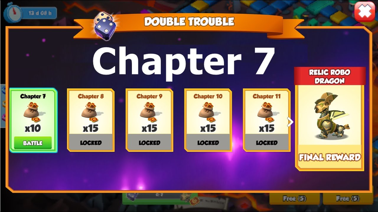 Begin Chapter 7 Relic Robo Double Trouble event Dragon Mania Legends  DML