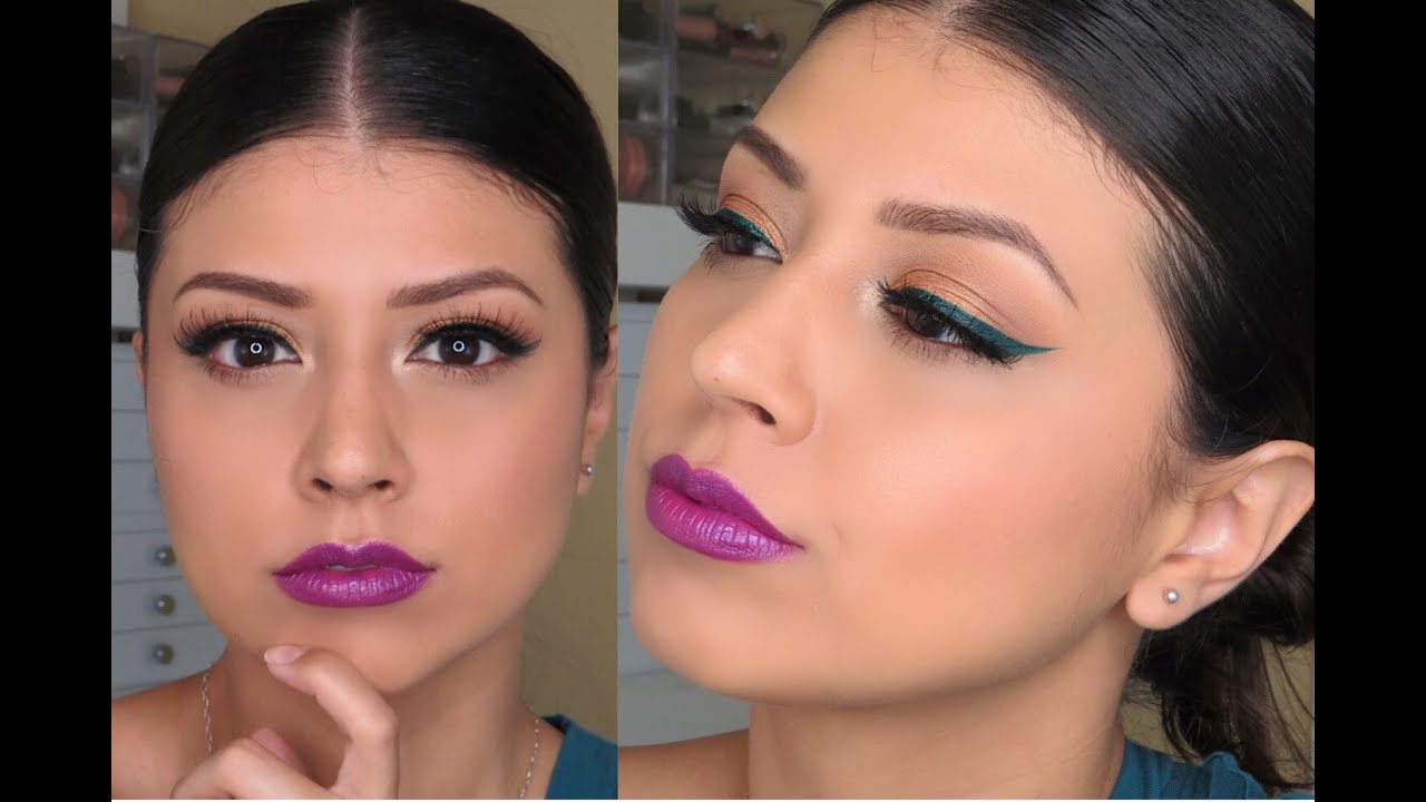 Teal Liner | Bold Lips - Full Face Makeup Tutorial