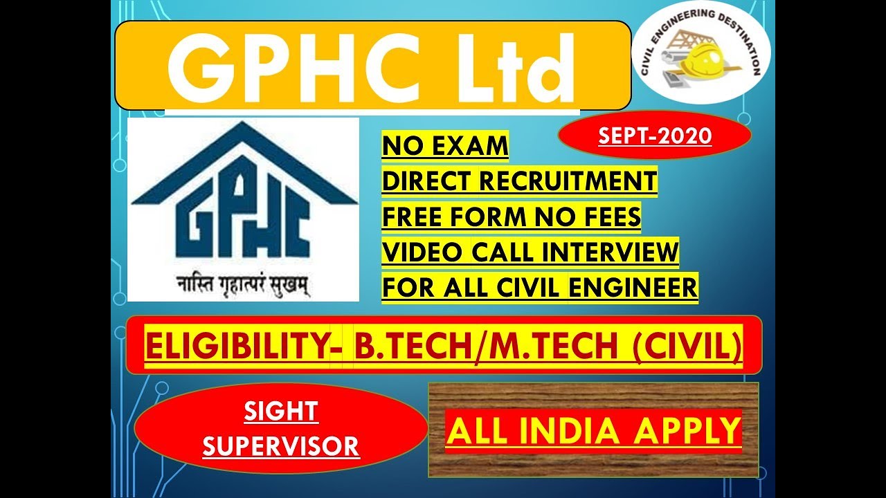 CPHC Ltd. DIRECT RECRUITMENT FOR CIVIL ENGINEER 2020