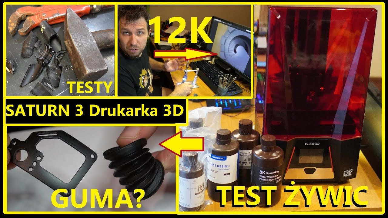 Niezwykłe żywice Druk 3D Elegoo Saturn 3 12K Drukarka żywiczna  8K ABS- Like Tough Resin Flex F69
