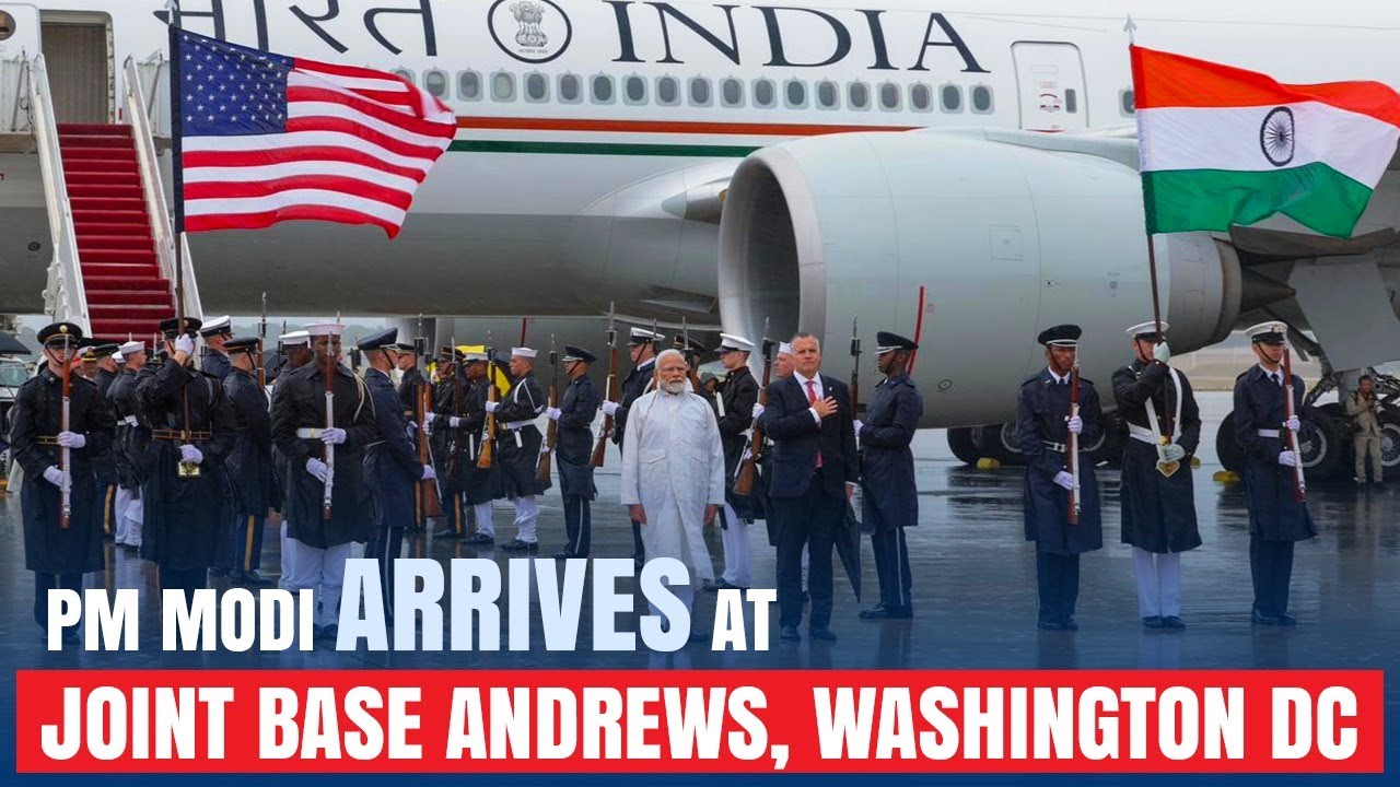 PM Modi arrives at Joint Base Andrews, Washington DC