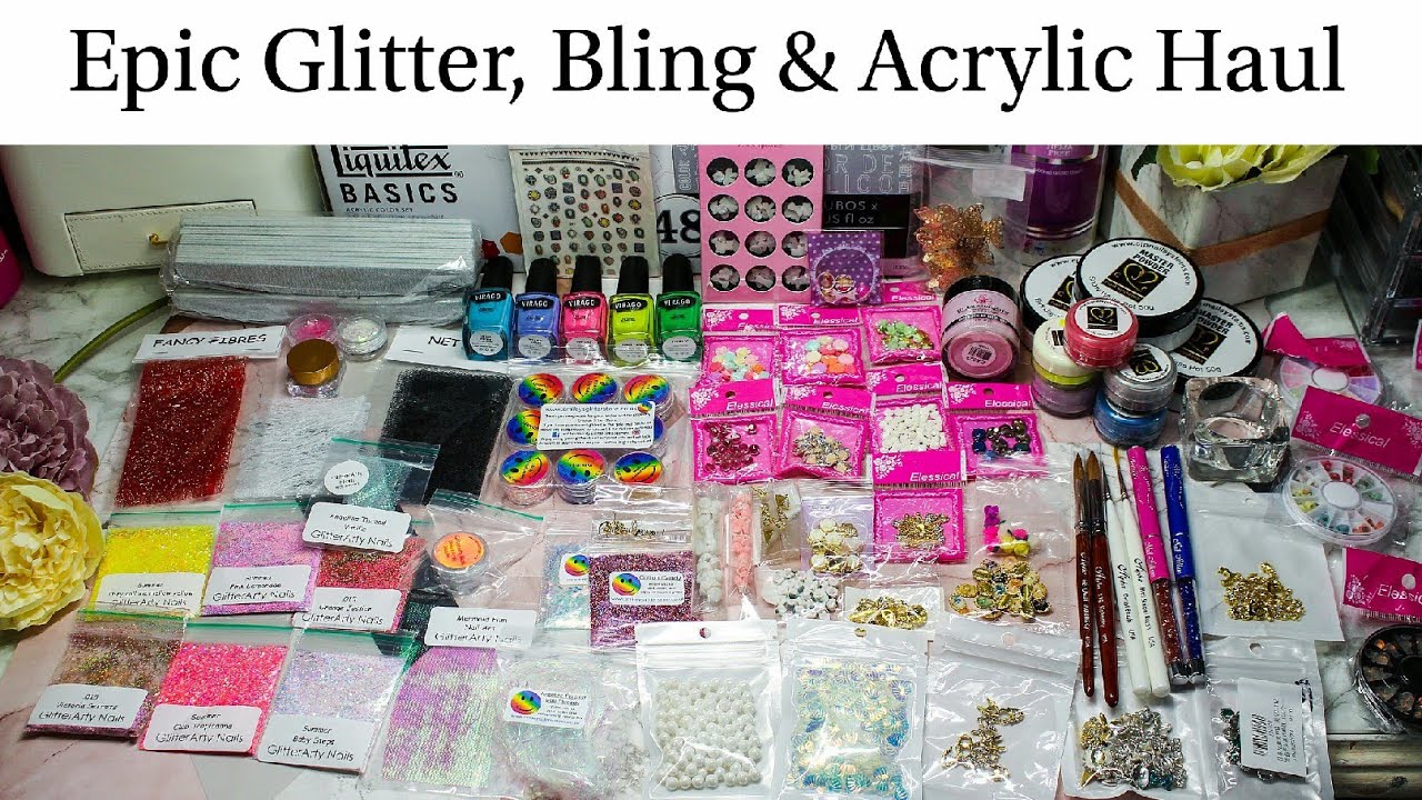 Epic Glitter, Bling, Acrylic Nail Art Haul: Aliexpress, Nail Artisan, GlitterArty Nails & More