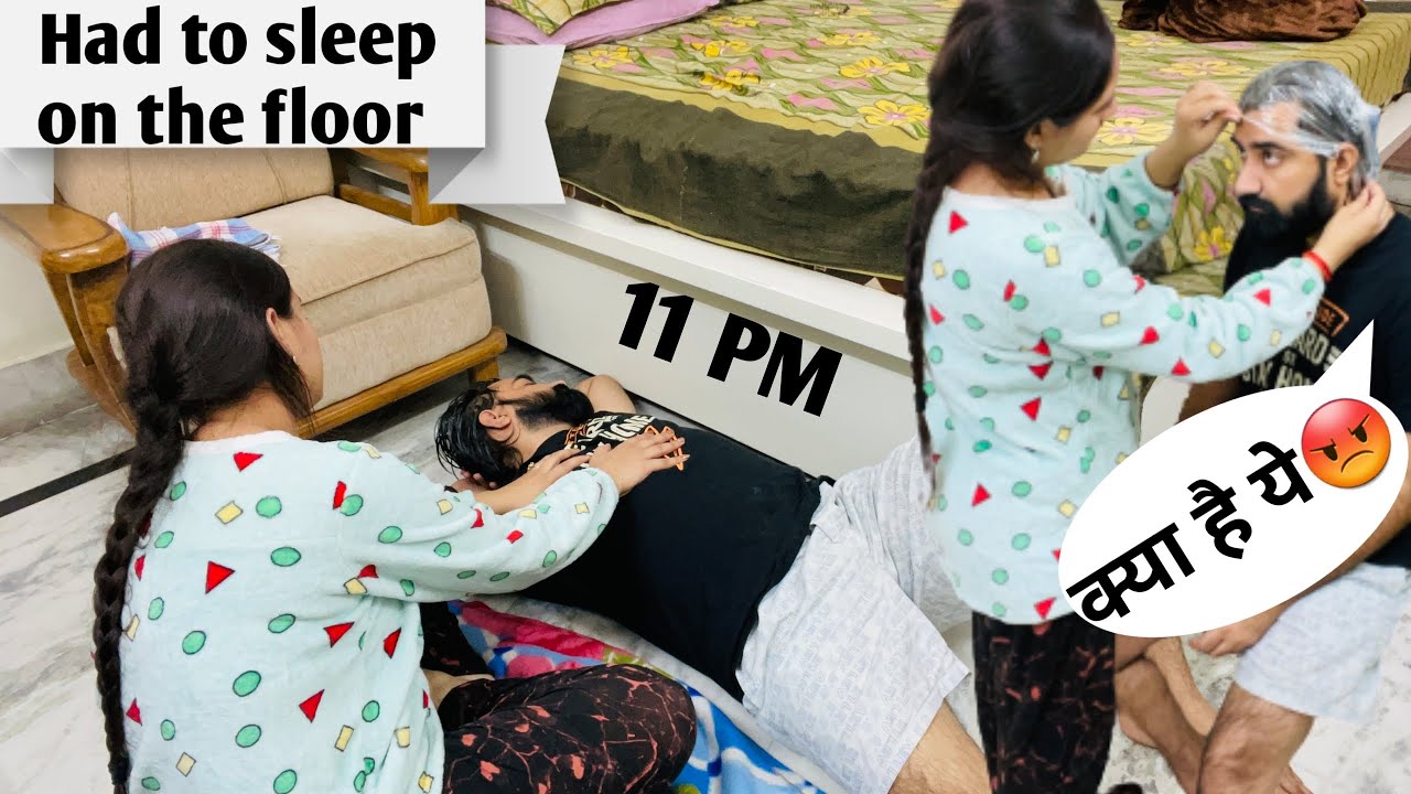 Sleeping on the COUCH || Sleeping on the floor 😂 || Prank on wife in India @kartikeyssmarriedlyf